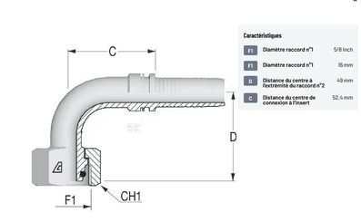 Divers - Non définie - Raccord DN16-M30x200-22L 90°