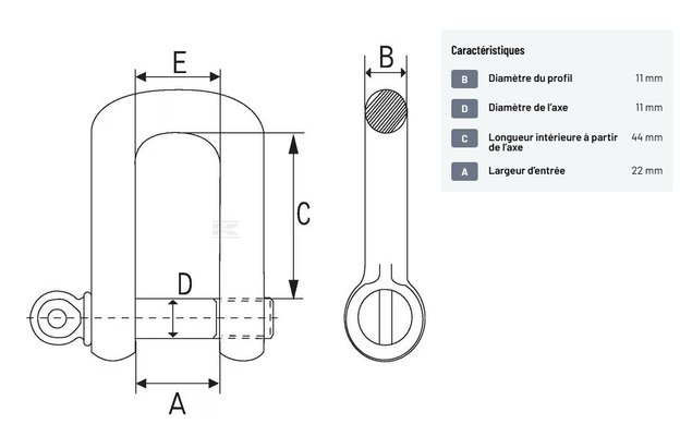 Divers - Non définie - Maillon en D 7/16"""
