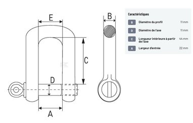 Divers - Non définie - Maillon en D 7/16"""