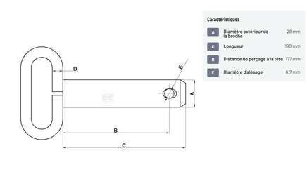 Divers - Non définie - Axe avec poignée 28x177mm