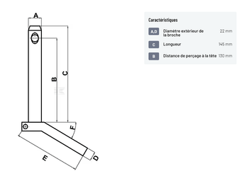 Divers - Non définie - Axe avec poigné 22x130mm