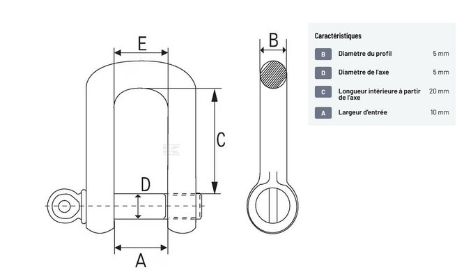Divers - Non définie - Maillon en D 3/16"" (2x)"