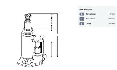 Divers - Non définie - Cric hydraulique bouteille 15T
