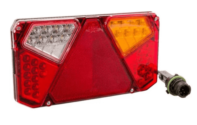 Divers - Non définie - Feu arrière LED rectangulaire droit, 12-24V, 242x134x36.5mm, 7 fiches