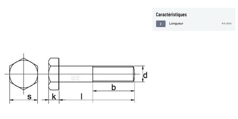 Accessoires - Lames - Boulon+écrou 5/8x44