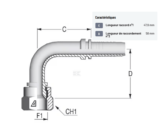 Divers - Non définie - Raccord à sertir DN16 - UNF 1