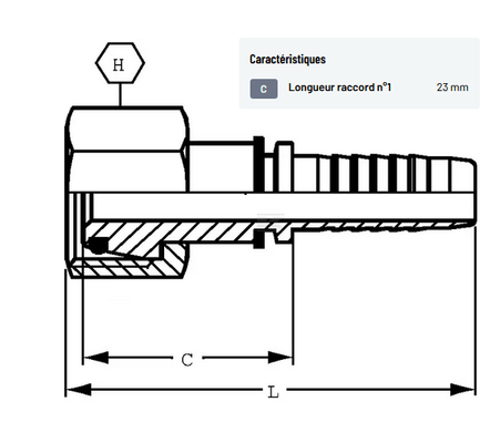 Divers - Non définie - Raccord à sertir DN08-M14x1,5-