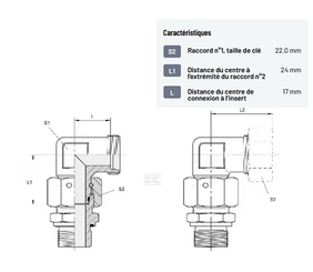 Divers - Non définie - Raccord en équerre réglable 12