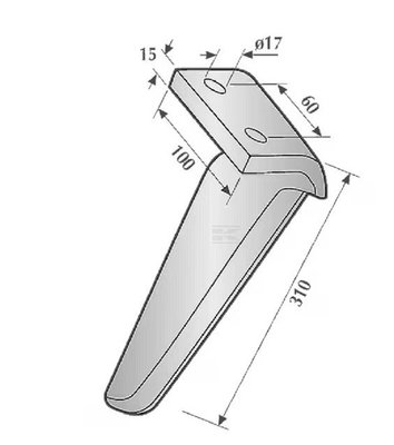 Divers - Non définie - Dent de herse rotative 300mm D p/Maschio