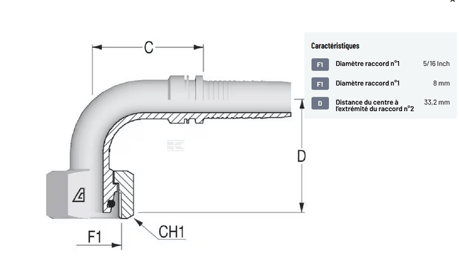 Divers - Non définie - Raccord à sertir DN08-M20x1,5-