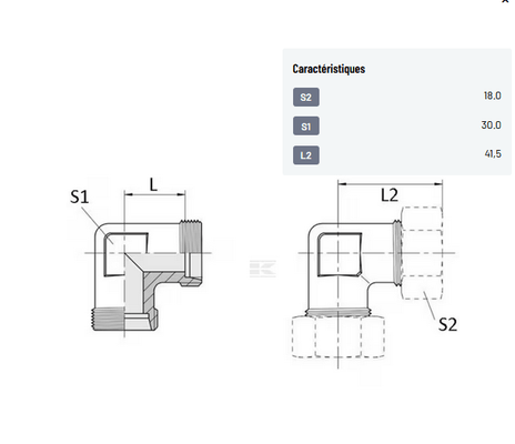Divers - Non définie - Raccord coudé CAG17NU