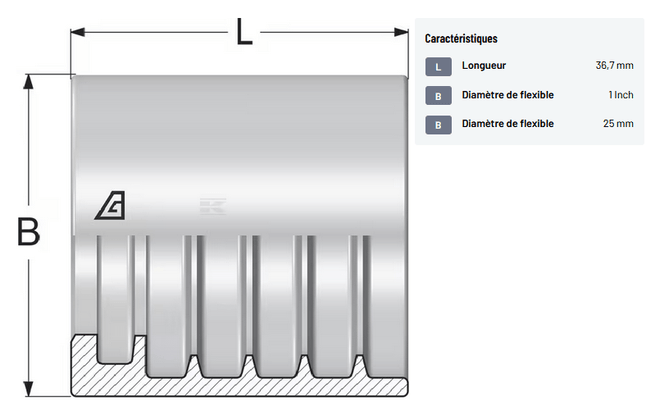 Divers - Non définie - Jupe à sertir Ø45x36,7mm DN25