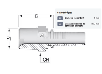 Divers - Non définie - Raccord à sertir DN6-MC1/4