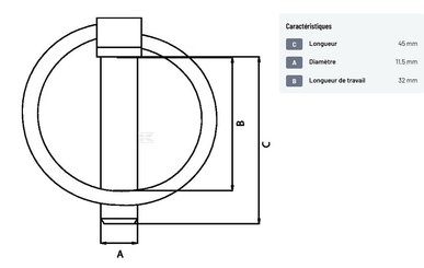 Divers - Non définie - Goupille 11,5 mm x 45 mm (x6)