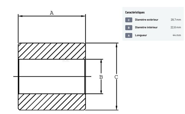 Divers - Non définie - Douille d'adaptation 22,6 mm x 28,7 mm (x2)