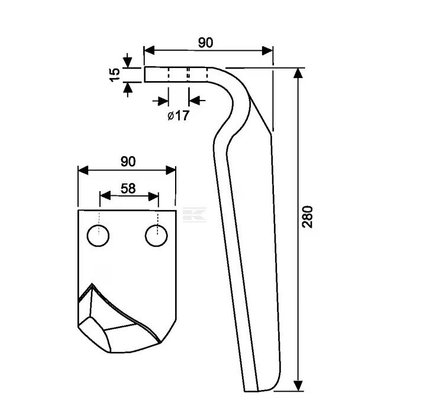Divers - Non définie - Dent de herse rotative D.p/Carraro