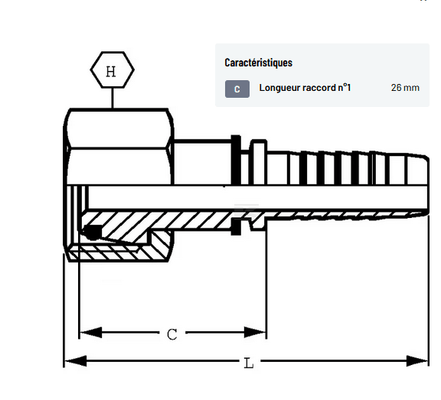 Divers - Non définie - Raccord à sertir DN10-M22x1,5-