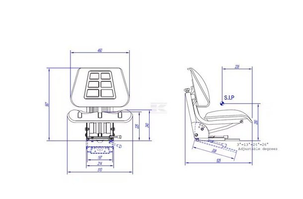 Divers - Non définie - Siège PVC à suspension mécan.