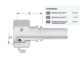 Divers - Non définie - Raccord à sertir DN10-M18x1,5-