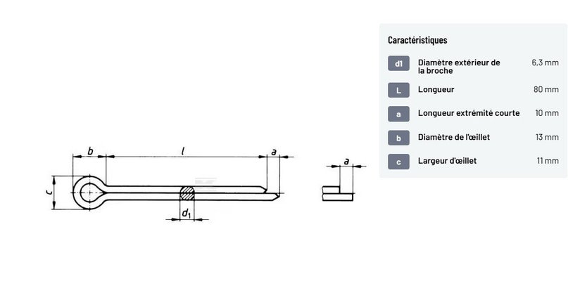 Divers - Non définie - Goupille fendue 6.3 x 80mm (x10)