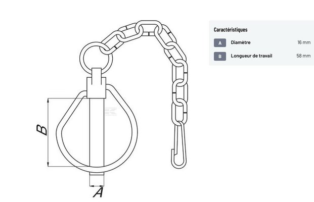 Divers - Non définie - Goupille 16mm x 58mm (x1)