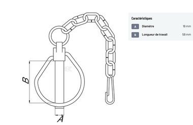 Divers - Non définie - Goupille 16mm x 58mm (x1)