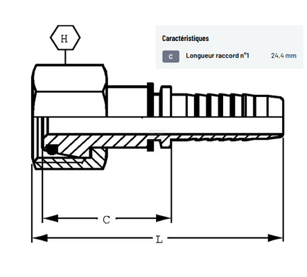 Divers - Non définie - Raccord à sertir DN06-M14x1,5-