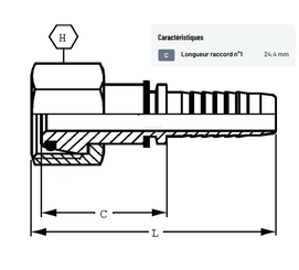 Divers - Non définie - Raccord à sertir DN06-M14x1,5-