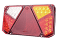Feu arrière LED rectangulaire droit, 12-24V, 242x134x36.5mm, 7 fiches