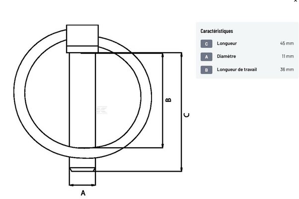 Divers - Non définie - Goupille 11mm x 45mm (x6)