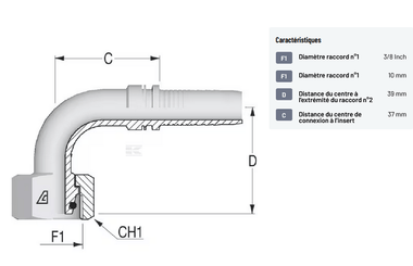 Divers - Non définie - Raccord m18x150-12l90°