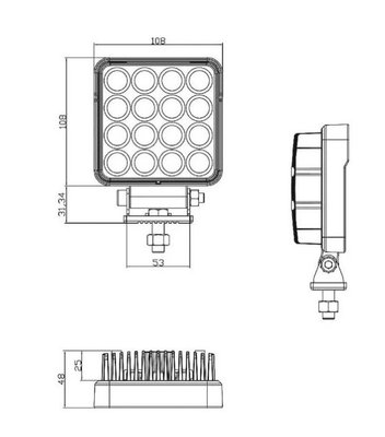Divers - Non définie - Phare de travail led 25w 3040