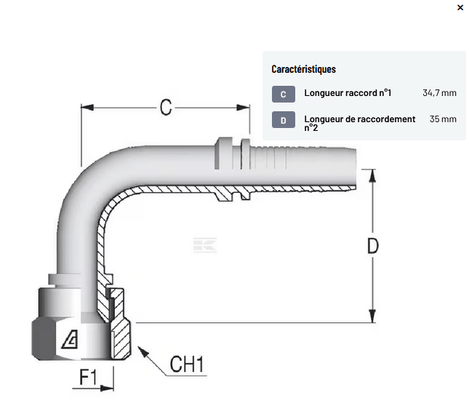 Divers - Non définie - Raccord à sertir DN8 - UNF 1/2