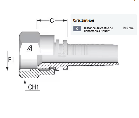 Divers - Non définie - Raccord a sertir DN16 - UNF 7/