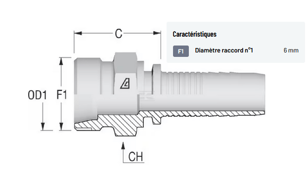 Divers - Non définie - Raccord à sertir DN06-M14x1,5-