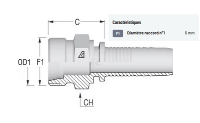 Divers - Non définie - Raccord à sertir DN06-M14x1,5-