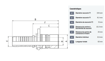 Divers - Non définie - Raccord DN10-13 + joint