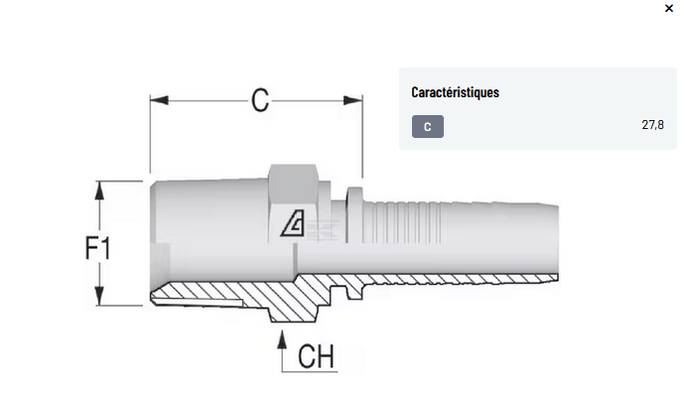 Divers - Non définie - Raccord à sertir DN10-3/8 NPT