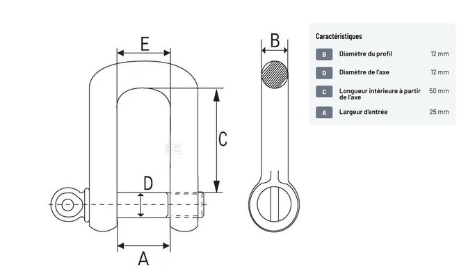 Divers - Non définie - Maillon en D 1/2"""