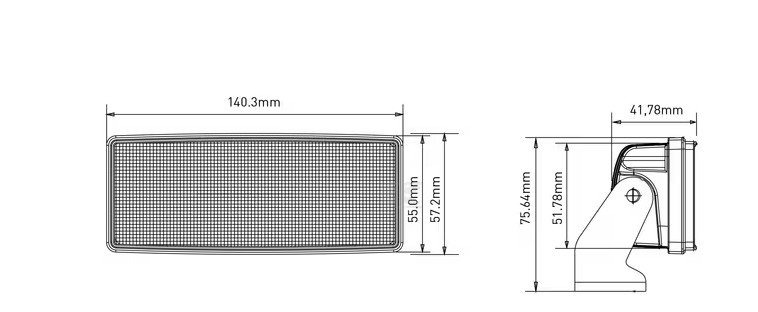 Divers - Non définie - Phare de travail LED rectangulaire 42W 3800lm, 10/30V, 140.2x41.8x57.2mm