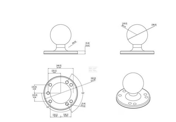 Divers - Non définie - Pied de montage rond "C"