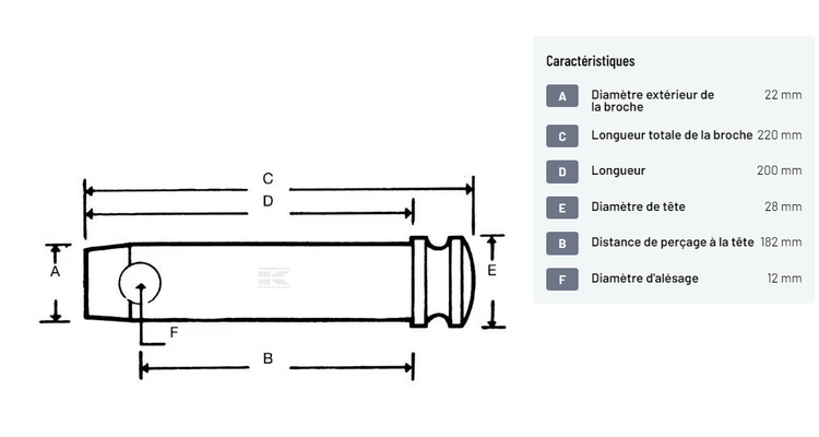 Divers - Non définie - Axe 22x182mm Cat.1