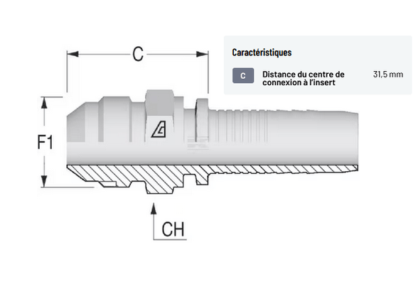 Divers - Non définie - Raccord à sertir DN13-3/4 UNF