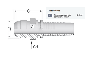 Divers - Non définie - Raccord à sertir DN13-3/4 UNF