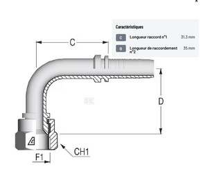 Divers - Non définie - Raccord à sertir DN10 - UNF 9/
