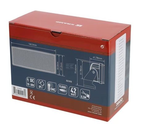 Divers - Non définie - Phare de travail LED rectangulaire 42W 3800lm, 10/30V, 140.2x41.8x57.2mm