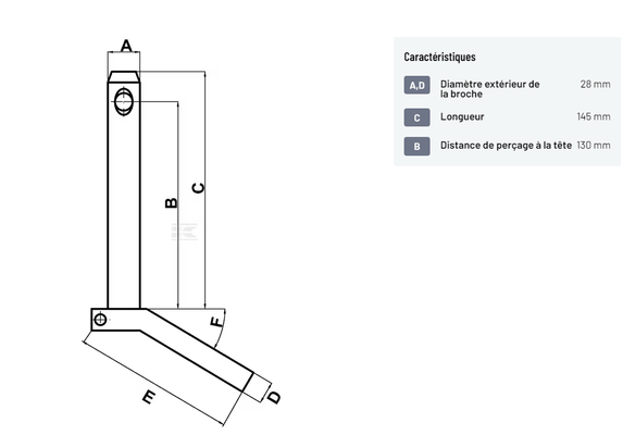 Divers - Non définie - Axe avec poigné 28x130mm