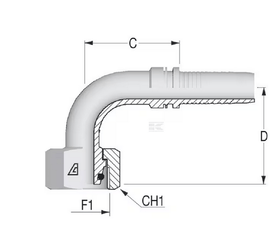 Divers - Non définie - Raccord DN10-M16x150-10L 90°