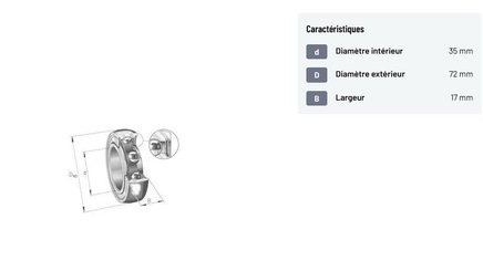 Divers - Non définie - Roulement à billes à gorge profonde 35x72x17mm