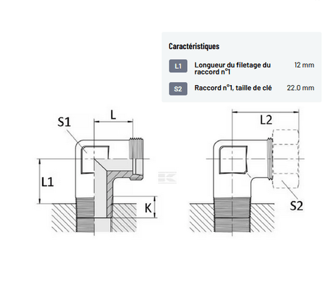 Divers - Non définie - Raccord à visser en équerre WE